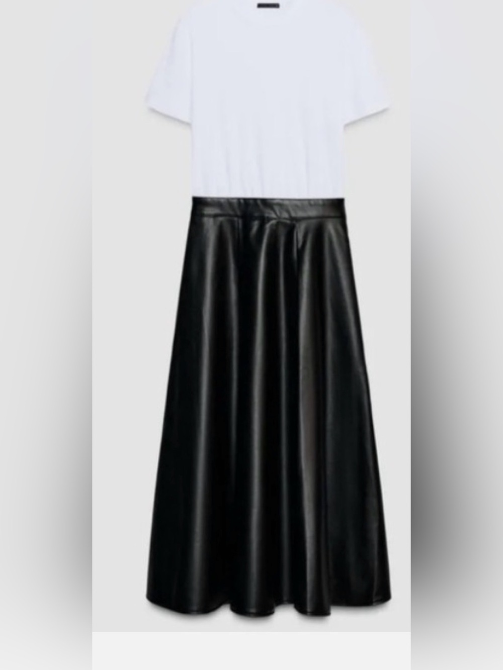 Zara Black & White Faux Leather Dress